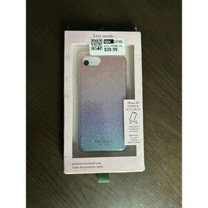 Kate Spade Apple iPhone SE 8/7/6/6s Hardshell Phone Case Ombre Glitter NIB!
